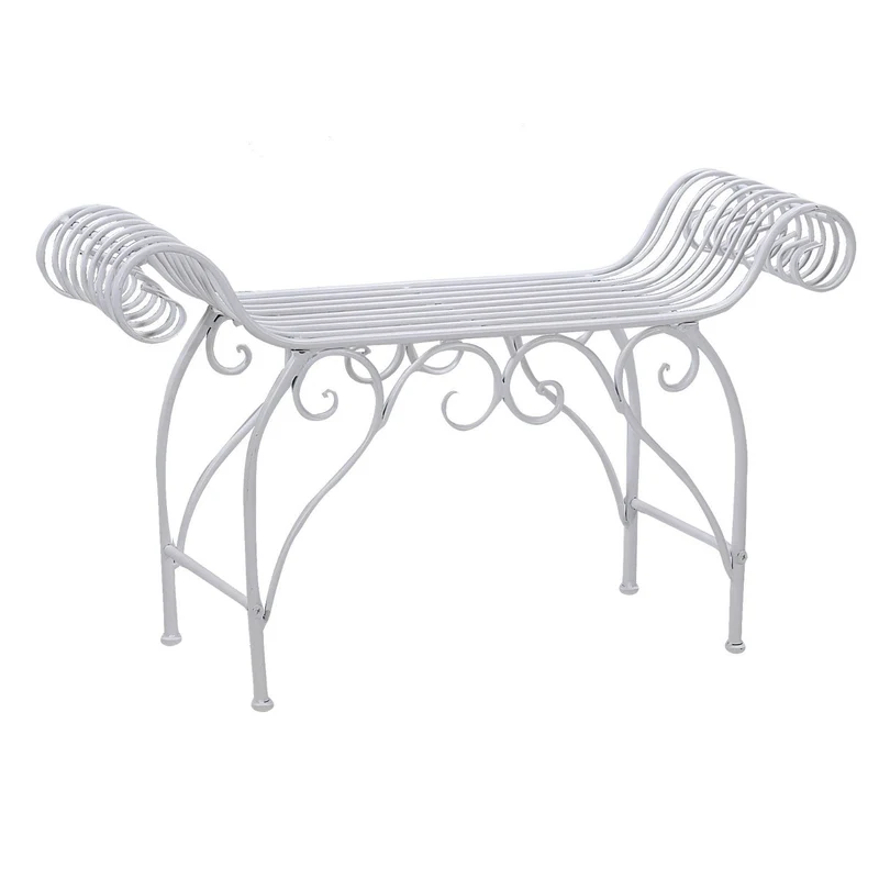 Panca da Giardino in Ferro 91,5x31,5H53cm Viareggio Bianca