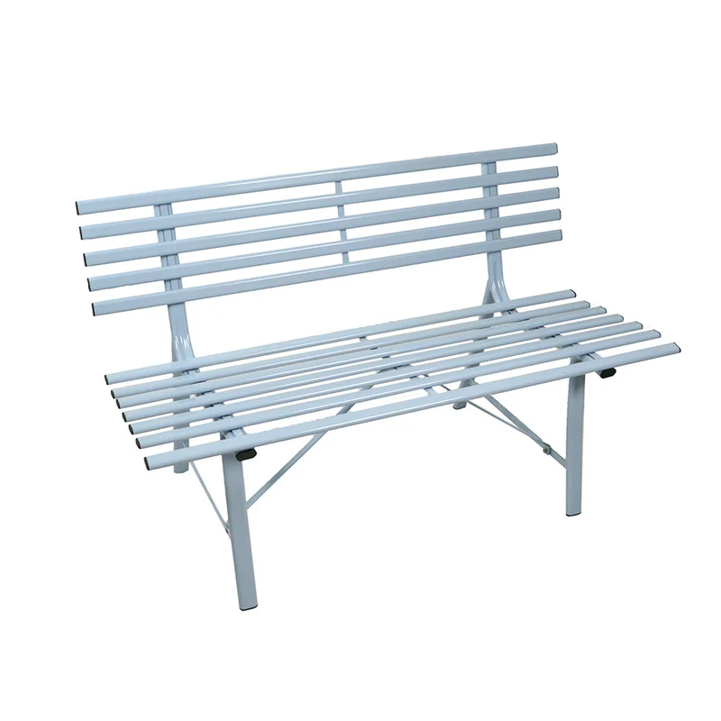 Panchina da Giardino in Metallo 150x57x44/76cm Krew Azzurra