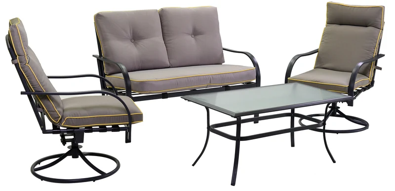 Set Salotto da Giardino in Metallo Taranto Antracite