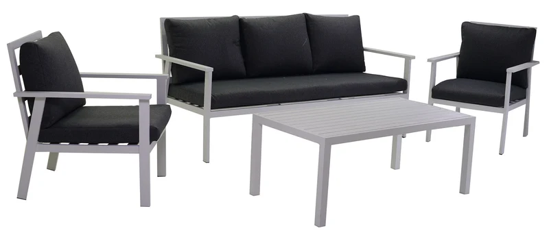 Set Salotto da Giardino in Alluminio Malibù Bianco