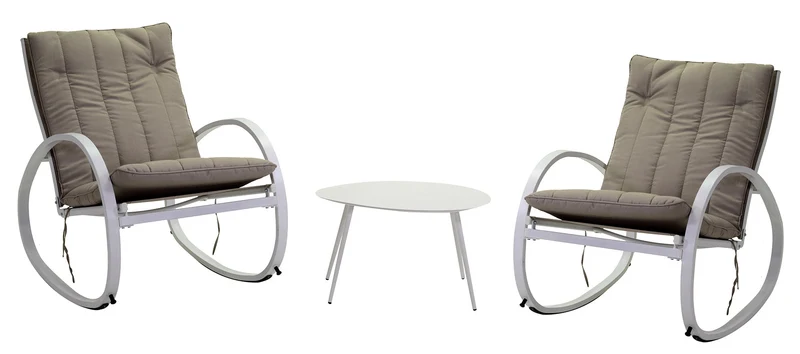 Set Salotto da Giardino Poltrone + Tavolino Ontario Crema