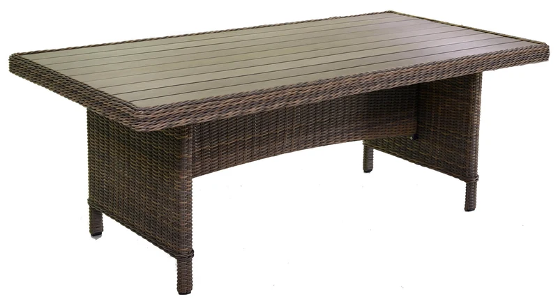 Tavolo da Giardino 199x100x73,5 cm in Polyrattan Baltimora Noce