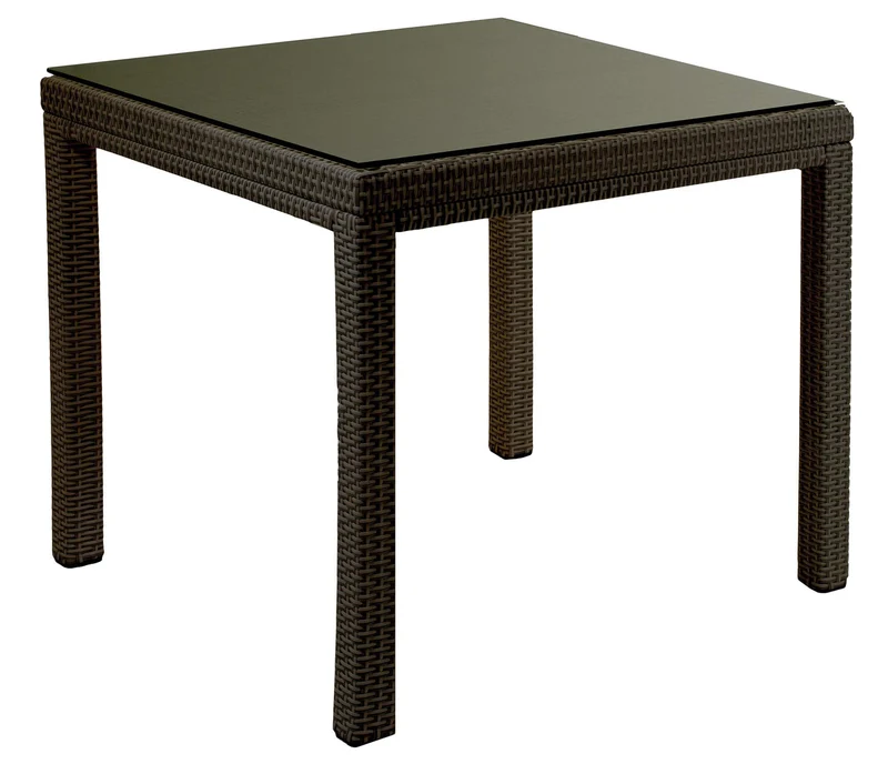 Tavolo da Giardino 80x80x73 cm in Polyrattan Adila Noce