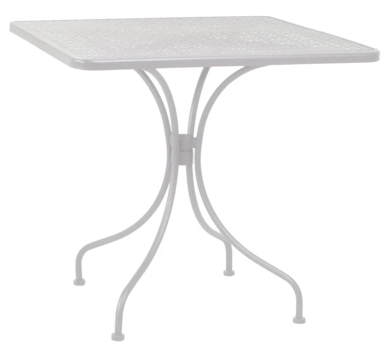 Tavolo da Giardino 80x80x71 cm in Ferro Ivrea Bianco