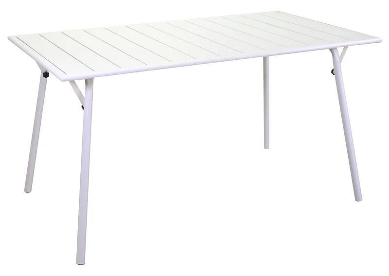 Tavolo da Giardino Pieghevole 140x80x74 cm in Ferro Rovigo Bianco