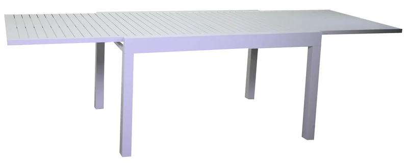 Tavolo da Giardino Allungabile 135/270x90x75 cm in Alluminio Cleveland Bianco