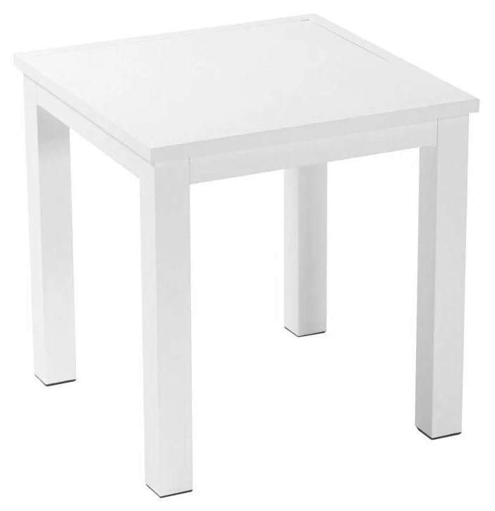 Tavolino da Giardino 48,5x48,5cm in Alluminio Boston Bianco