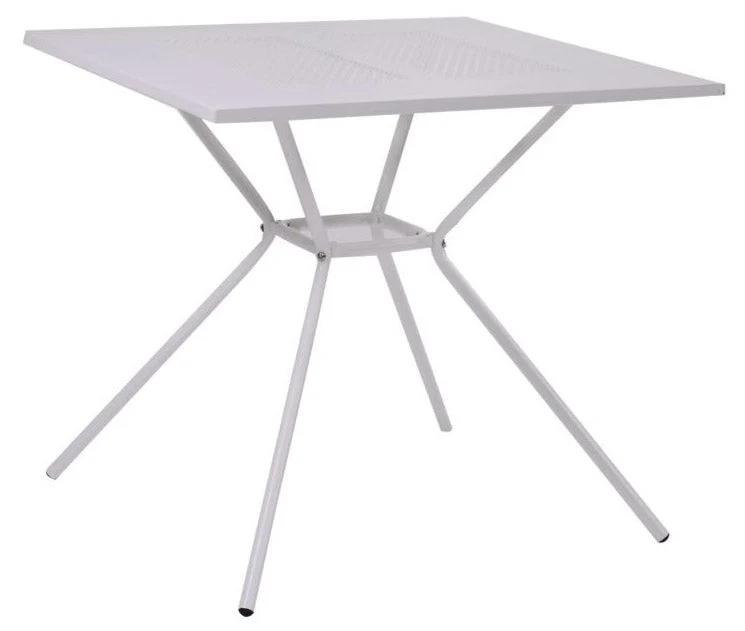 Tavolo da Giardino Quadrato 80x80cm in Metallo Austin Bianco
