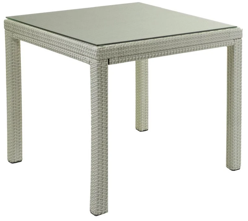 Tavolo da Giardino Quadrato 90x90cm in Polyrattan Adila Grigio Melange