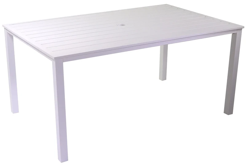 Tavolo Rettangolare da Giardino 152x96 cm in Alluminio Boston Bianco