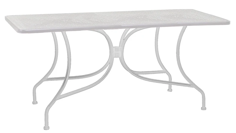 Tavolo Rettangolare da Giardino 160x80 cm in Ferro Ivrea Bianco