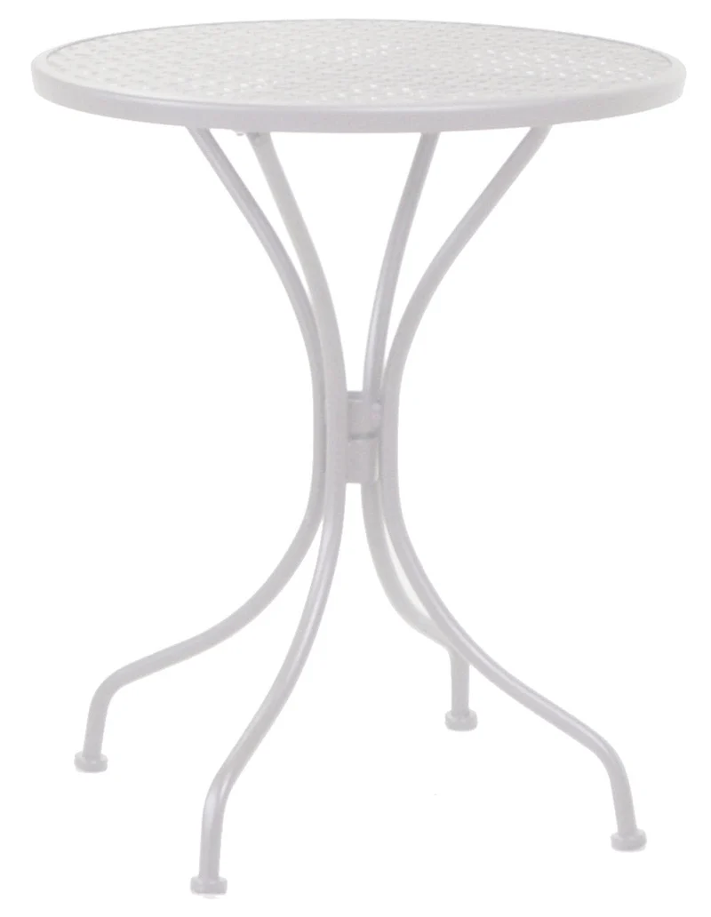 Tavolo da Giardino Rotondo Ø60cm in Acciaio Ivrea Bianco
