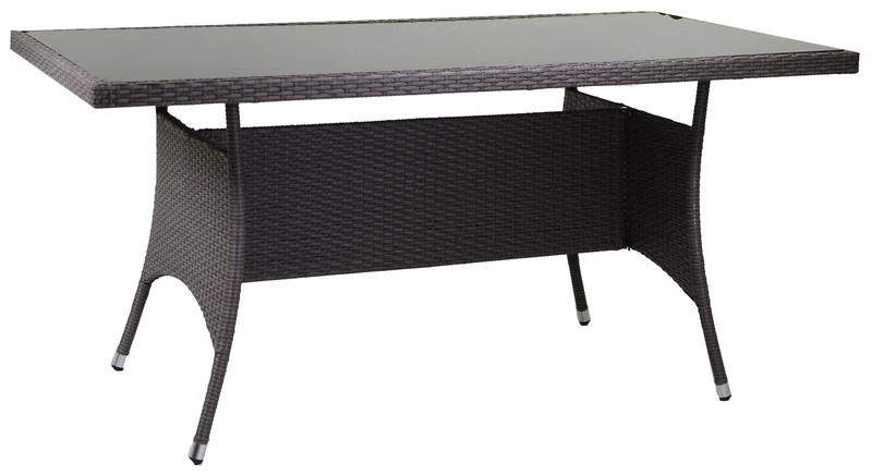 Tavolo da Giardino Rettangolare in Polyrattan Providence Grigio