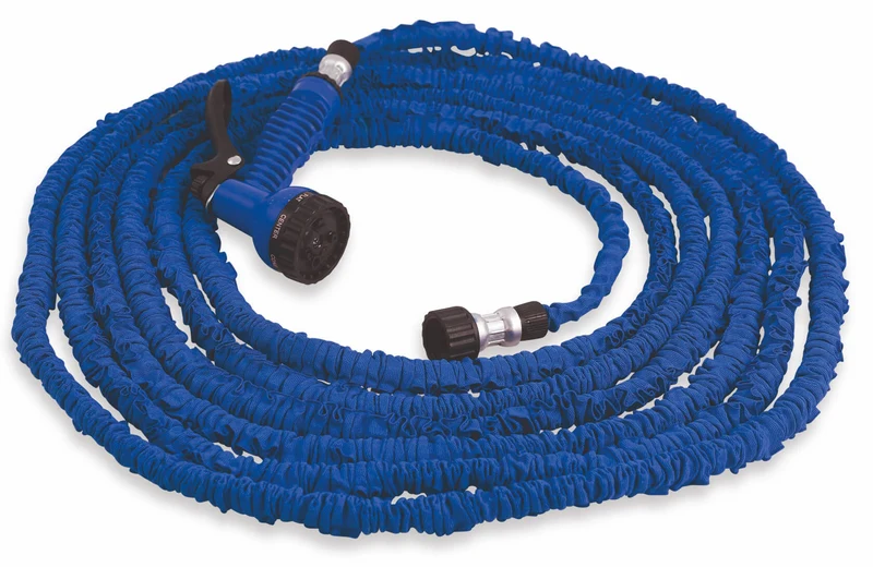 Tubo Pompa Canna dell'Acqua Estensibile 30 mt con Pistola Soriani Gardenlike Blu