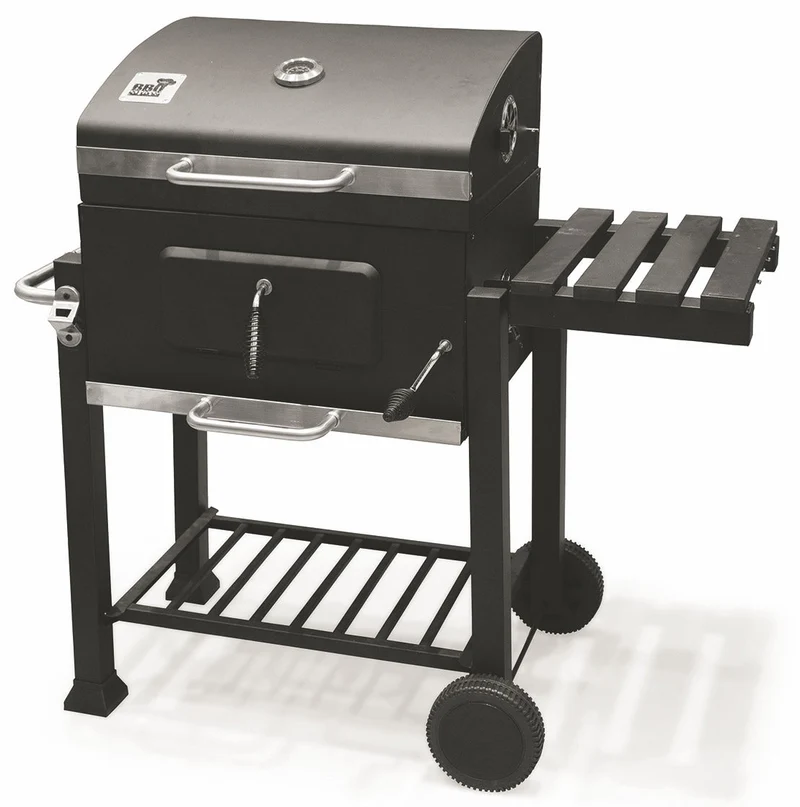 Barbecue a Carbone Carbonella Rettangolare 116x56 cm Galileo De Luxe Nero