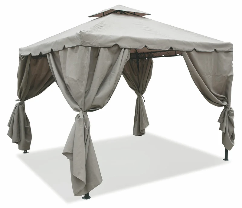 Gazebo da Giardino in Metallo 3x3m Soriani Tangeri Tortora