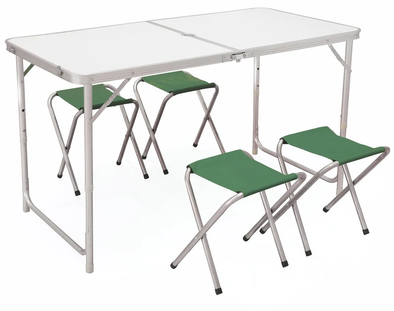 Tavolo Pieghevole da Giardino Picnic con 4 Sgabelli Soriani Pic-Wick Bianco