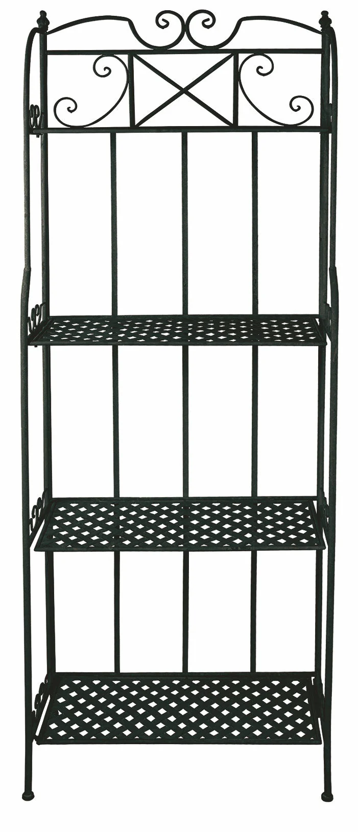 Portapiante 3 Ripiani 62x29x167 cm in Ferro Battuto Soriani Nero