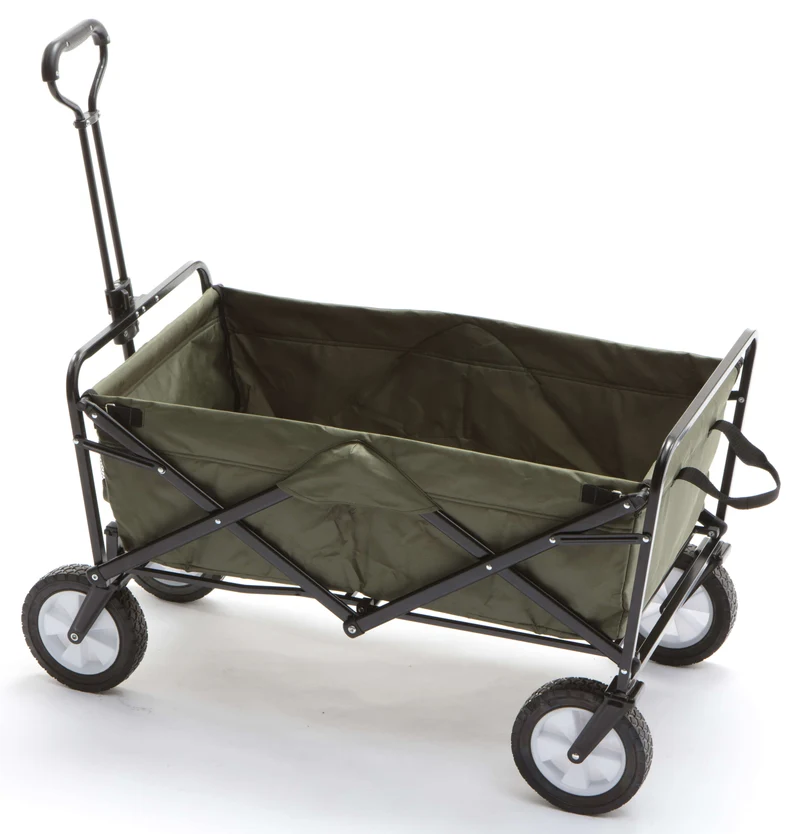 Carrello da Giardinaggio Pieghevole 85x45x53 cm in Acciaio con Manico Estensibile Taddei Garden Plus Verde Scuro