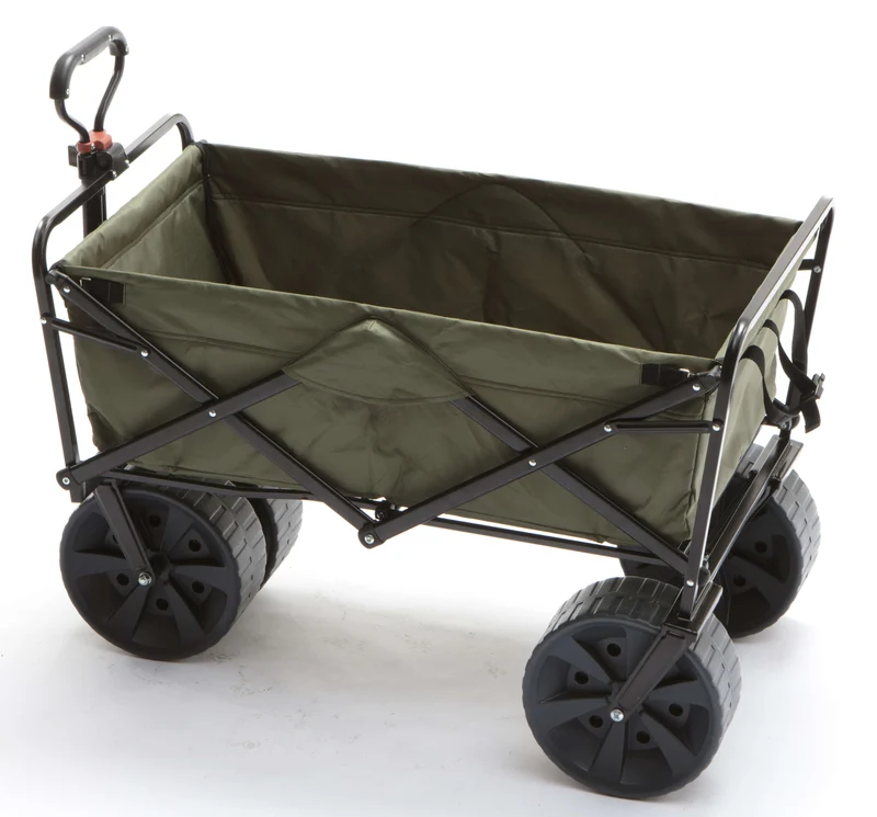 Carrello da Giardinaggio Pieghevole 92x55.5x62 in Acciaio con Manico Estensibile Taddei Garden Plus Verde Scuro