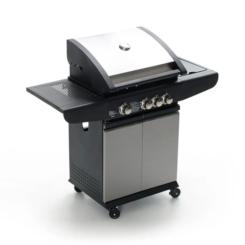 Barbecue a Gas con 3 Bruciatori Termometro e Fornello Laterale 3F Taddei Deluxe