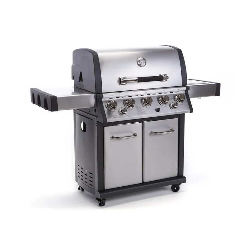 Barbecue a Gas con 5 Bruciatori Termometro Fornello Laterale e Infrarossi Taddei Hancook 5F