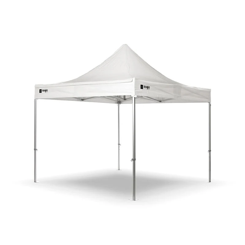 Gazebo da Giardino a Piramide Pieghevole 3x3m Telo in PVC Taddei Tecniko Bianco