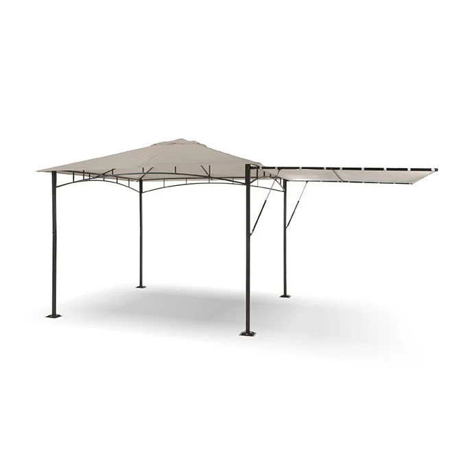 Gazebo a Vela da Giardino 3x3m Telo in Poliuretano con Chiusura a Gas e Ventilazione Taddei Razzaq Beige