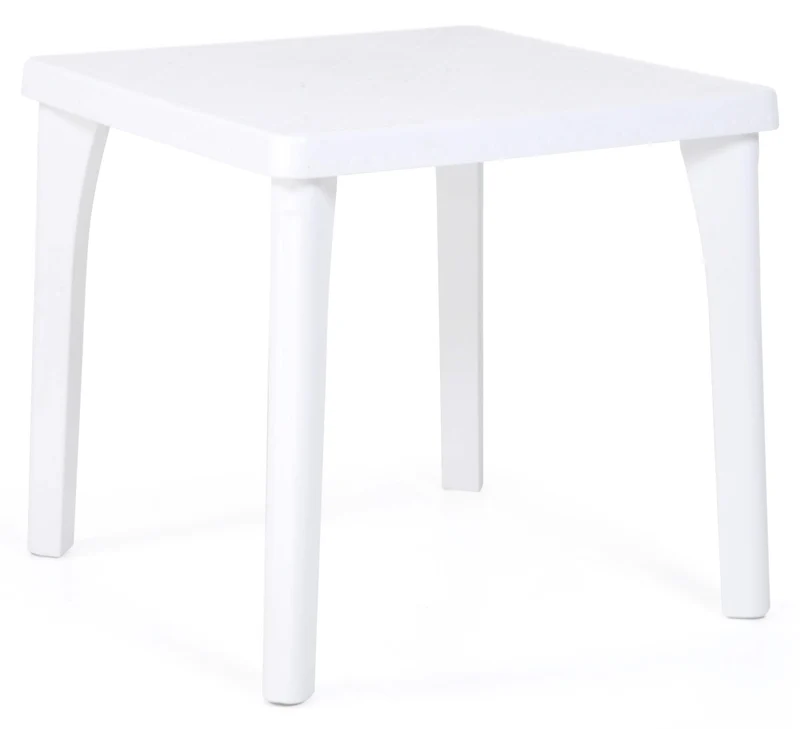 Tavolo da Giardino 80x80x75 cm in Plastica Taddei Smontabile Cruz Bianco
