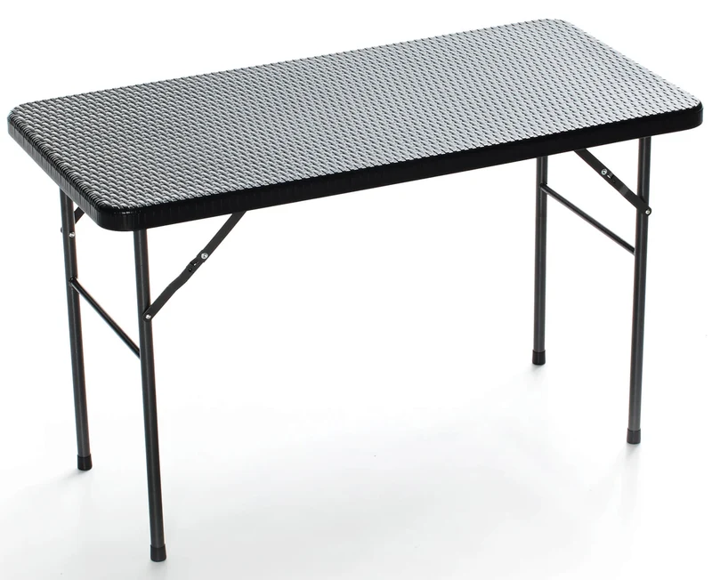 Tavolo Pieghevole da Giardino 122x60x72 cm in Ferro Taddei Plastik Grigio Scuro