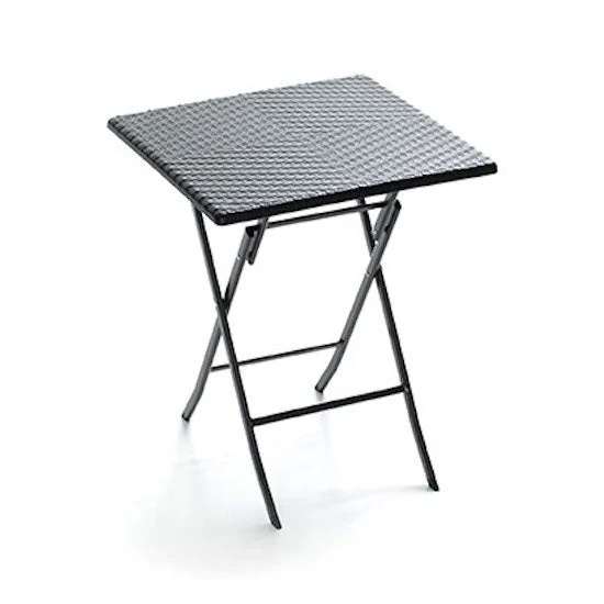 Tavolino da Giardino in Ferro Taddei Plastik 60 Rattan Grigio