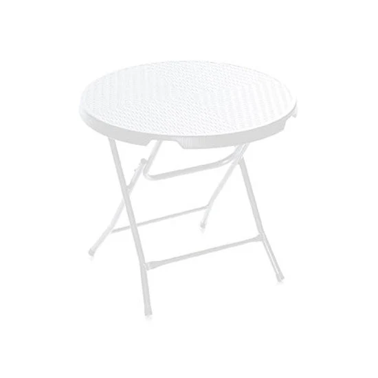 Tavolino da Giardino in Ferro Taddei Plastik 80 Rattan Bianco