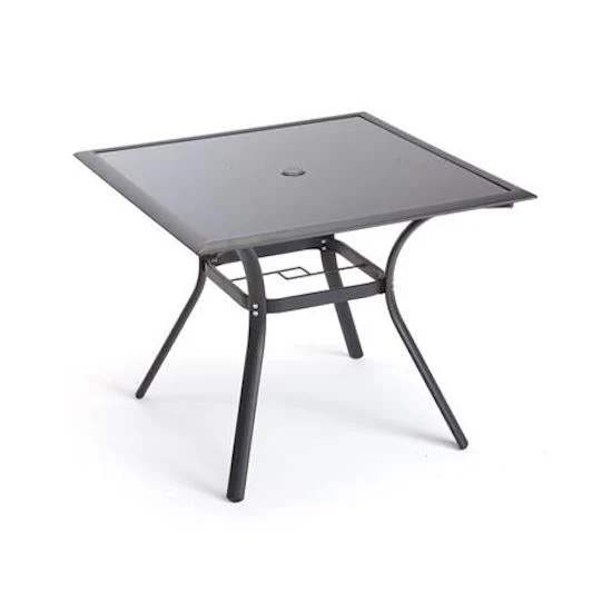 Tavolo da Giardino Quadrato in Alluminio con Top in Vetro Taddei Alcor 90