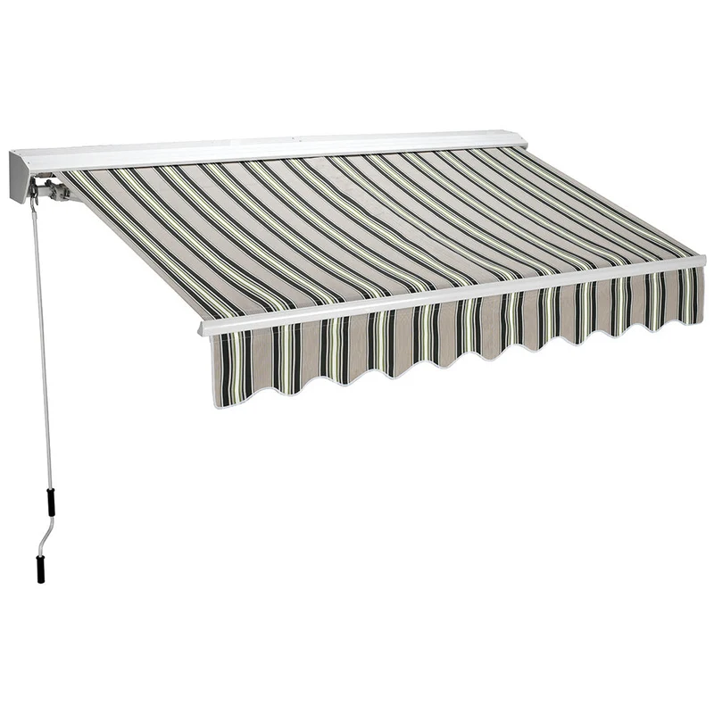 Tenda da Sole Semicassonata 200x250 cm Tessuto in Poliestere Riga Verde