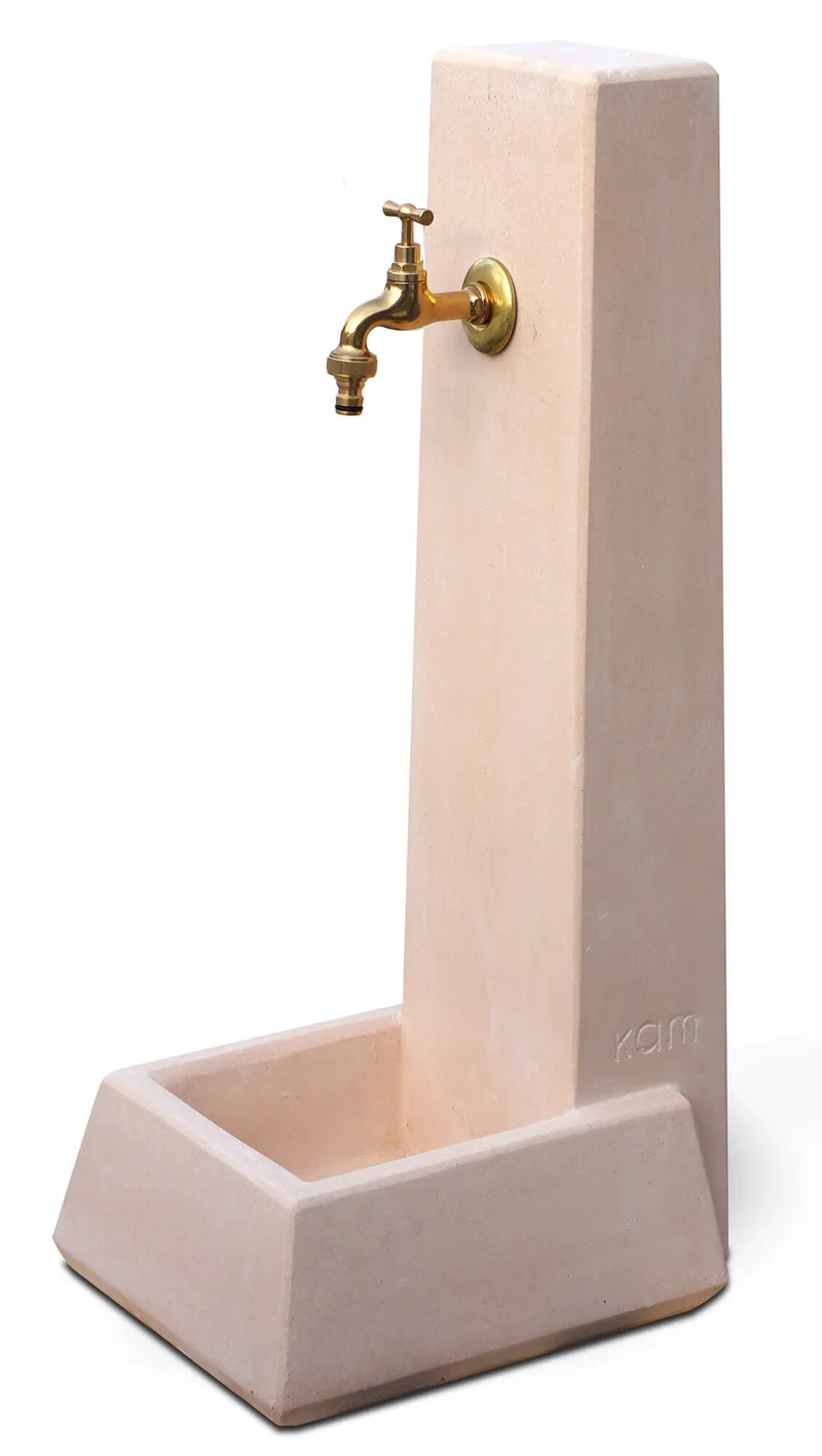 Fontana da Giardino Senza Rubinetto in Cemento Granulato di Marmo Malmo Rosa