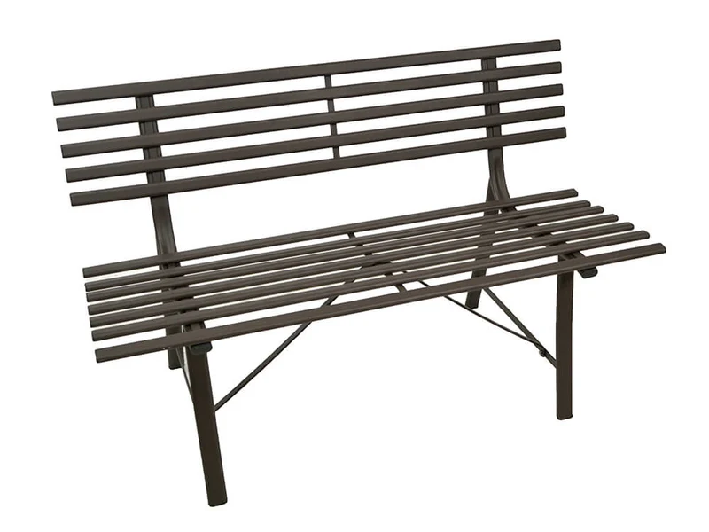 Panchina da Giardino in Metallo 150x57xH44/76cm Noce
