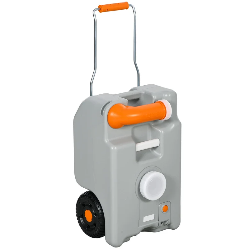 Serbatoio per Acqua da Campeggio 22L Indicatore con Livello di Liquido con Ruote Grigio