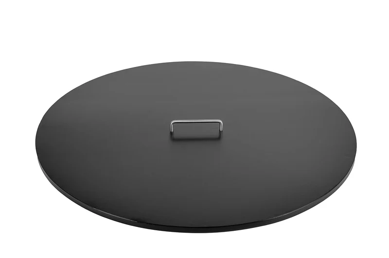 Coperchio per Barbecue a Legna Ø60x5 cm in Acciaio Nero Alta Temperatura