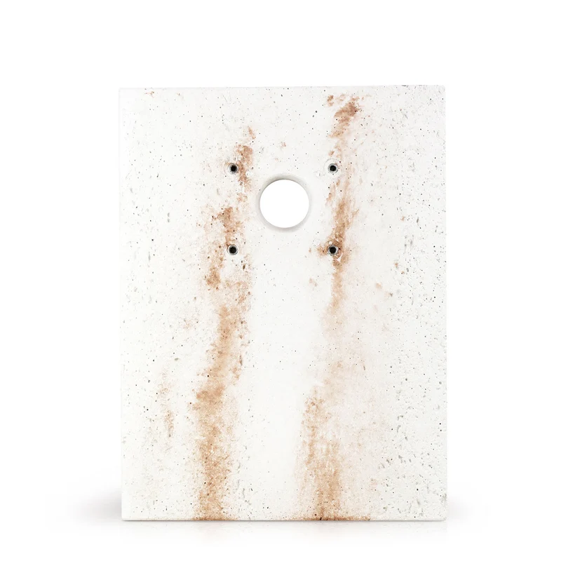 Basamento Rettangolare per Fontane 40x30x3 cm Ghiera Piccola in Cemento Effetto Travertino Bianco e Nocciola