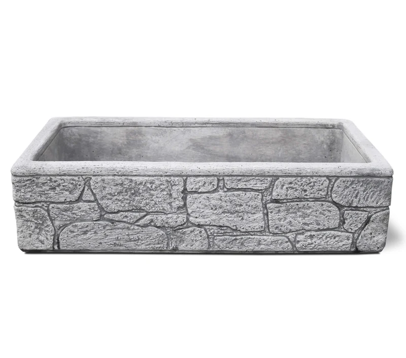 Lavello da Giardino Senza Rubinetto in Cemento Granulato di Marmo Lipari 80 Grigio