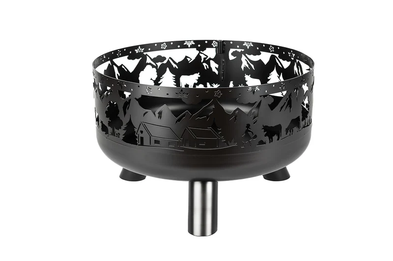 Braciere da Esterno Ø60x39 cm Soffio in Acciaio Nero Alta Temperatura