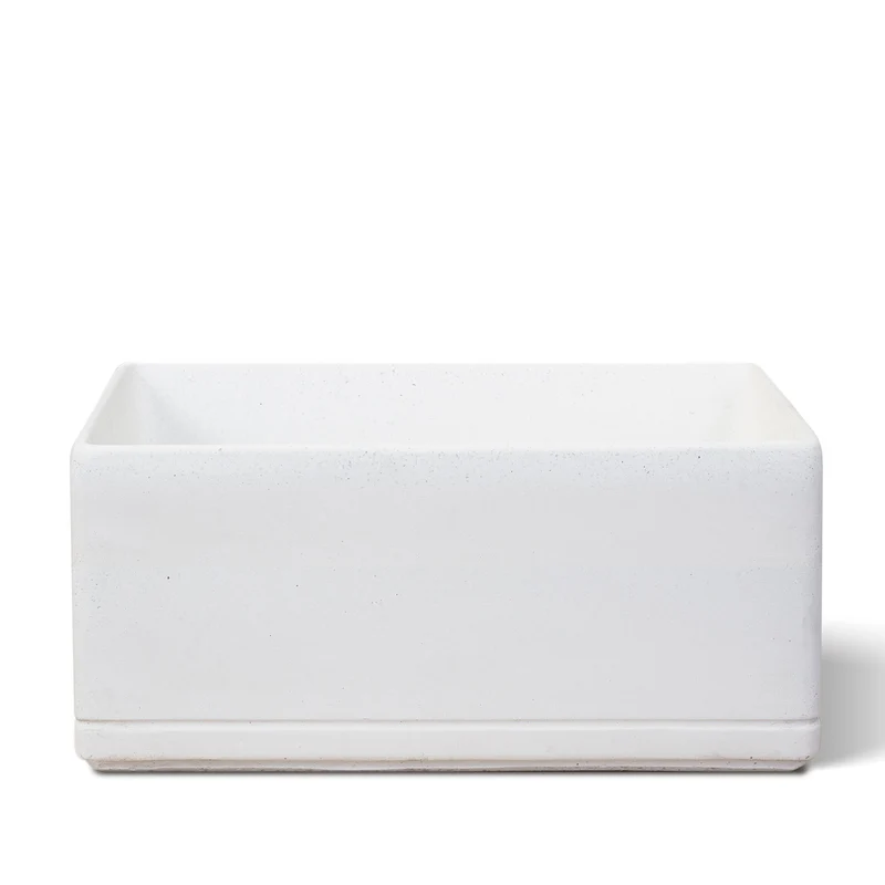 Lavello da Giardino Senza Rubinetto 45x30x20 cm in Cemento e Granulati di Marmo Rodi Bianco