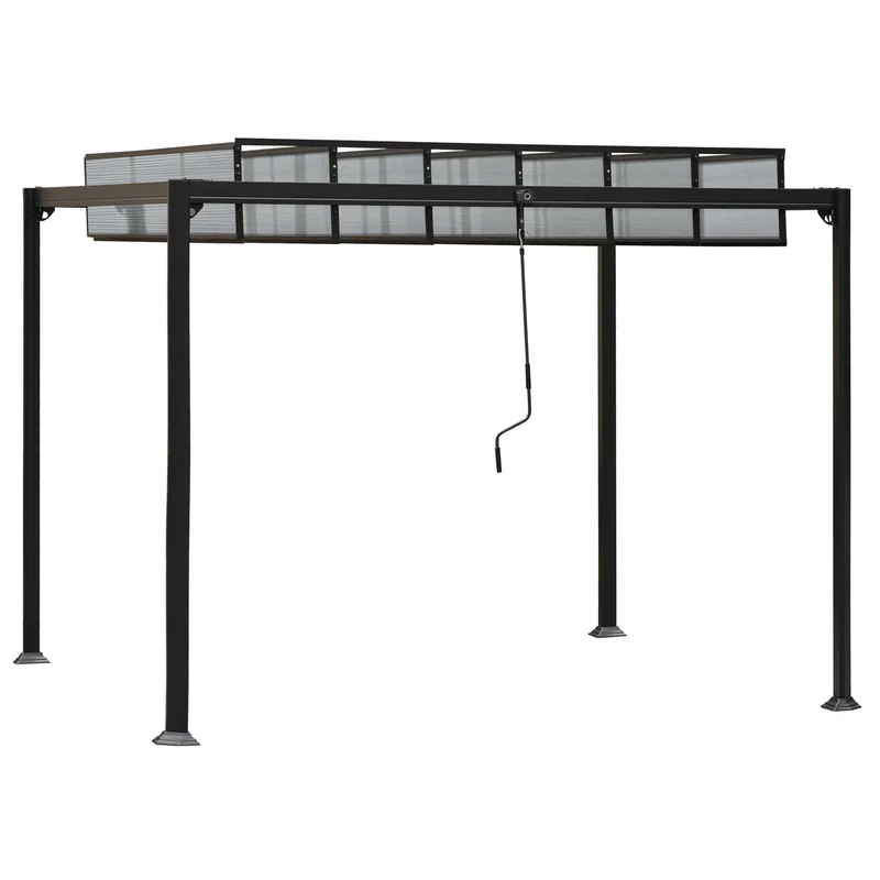 Pergola da Giardino 3,48x3m in Alluminio e Policarbonato Grigio