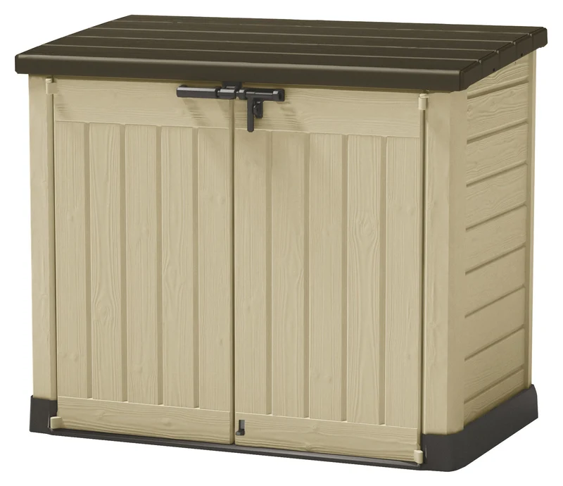 Armadio Porta Attrezzi da Giardino 145,5x125x82 cm in Resina Keter Store It Out Max Beige