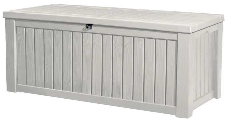 Baule Cassapanca da Esterno 155x64,4x72,4 cm in Resina Keter Pool Box 150G Bianco
