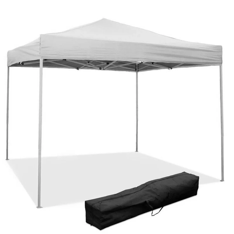 Gazebo Pieghevole 3x3m in PVC Bianco