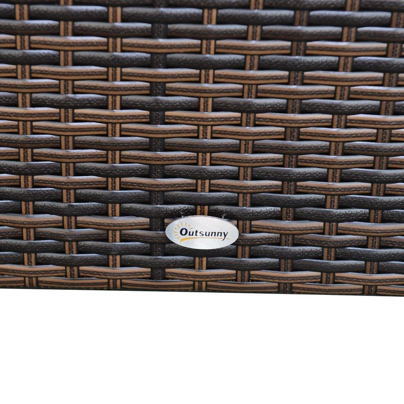 Set Salotto da Giardino in Rattan Sintetico 2 Divani 4 Poltrone e 2 Tavolini Marrone