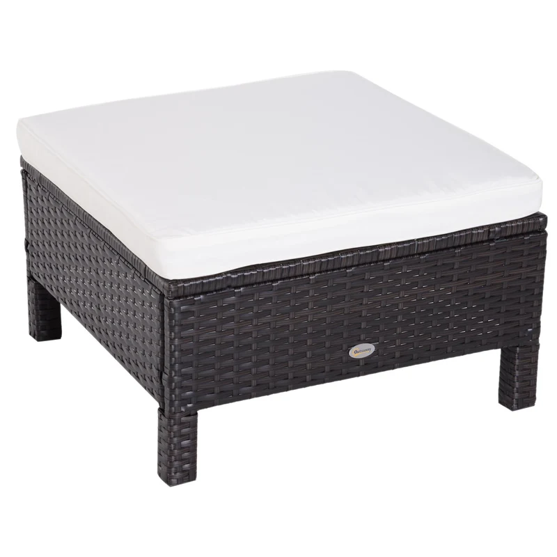 Set Salotto da Giardino in Rattan Sintetico Divano 2 Poltrone e Tavolino Nero