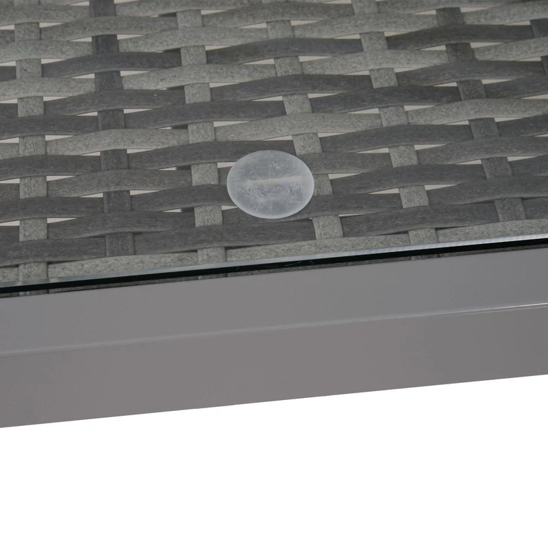 Set Salotto da Giardino in Rattan Sintetico Divano 2 Poltrone e Tavolino Grigio