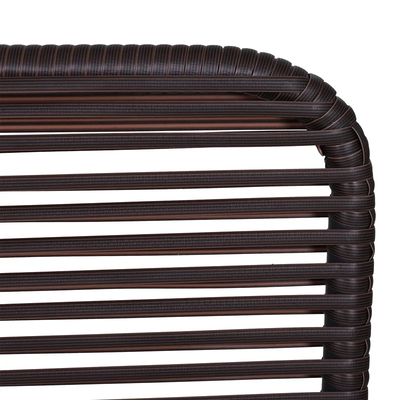Set Salotto da Giardino in Rattan Sintetico Divano e Tavolino Marrone